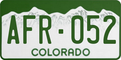 CO license plate AFR052