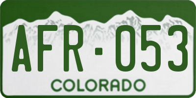 CO license plate AFR053