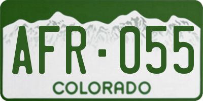 CO license plate AFR055