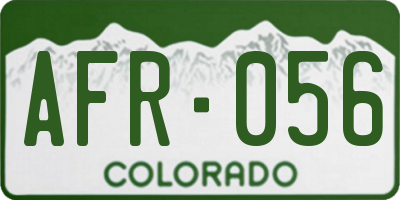 CO license plate AFR056