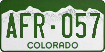 CO license plate AFR057