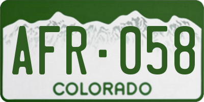 CO license plate AFR058