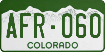 CO license plate AFR060