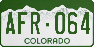 CO license plate AFR064