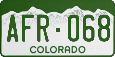 CO license plate AFR068