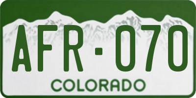 CO license plate AFR070