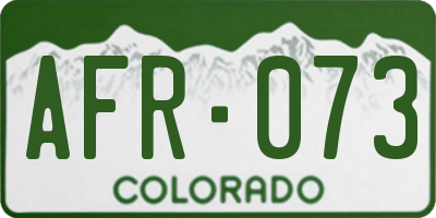CO license plate AFR073