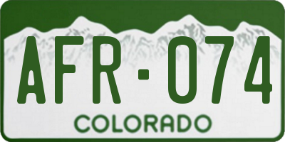 CO license plate AFR074