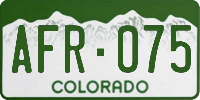 CO license plate AFR075