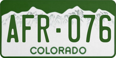 CO license plate AFR076