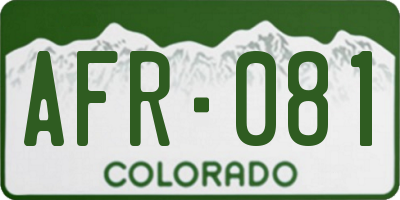 CO license plate AFR081