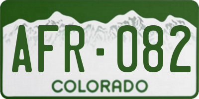 CO license plate AFR082