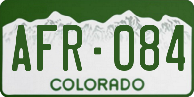 CO license plate AFR084