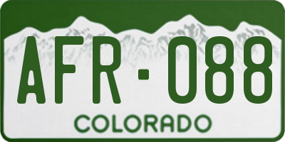 CO license plate AFR088