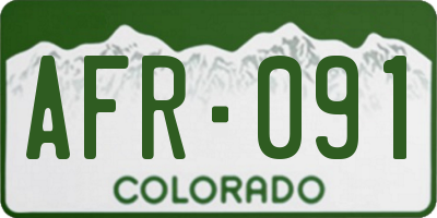 CO license plate AFR091