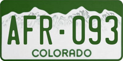 CO license plate AFR093