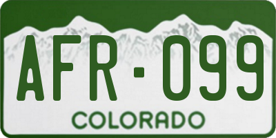 CO license plate AFR099