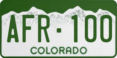 CO license plate AFR100