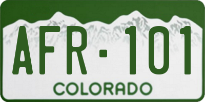 CO license plate AFR101