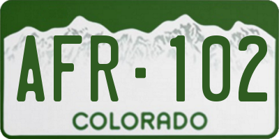 CO license plate AFR102