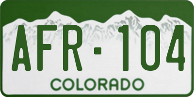 CO license plate AFR104