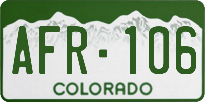 CO license plate AFR106