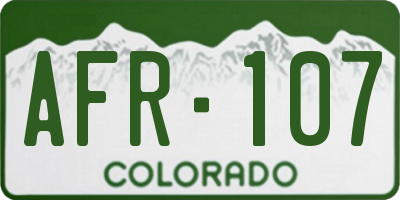 CO license plate AFR107
