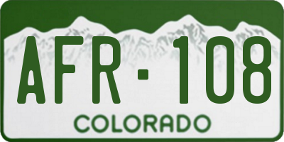 CO license plate AFR108