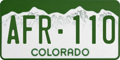 CO license plate AFR110