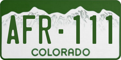 CO license plate AFR111