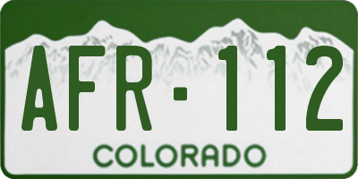 CO license plate AFR112