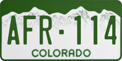 CO license plate AFR114