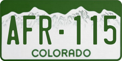 CO license plate AFR115