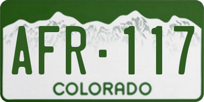 CO license plate AFR117