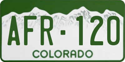 CO license plate AFR120