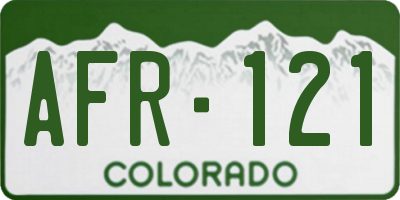 CO license plate AFR121
