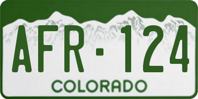 CO license plate AFR124