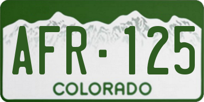 CO license plate AFR125