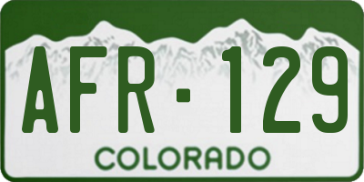CO license plate AFR129