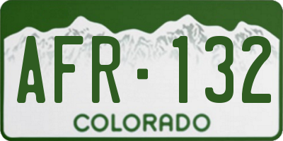 CO license plate AFR132