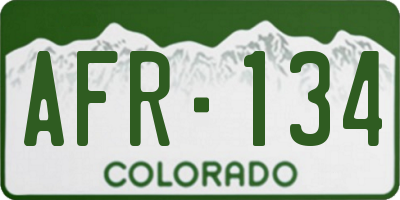 CO license plate AFR134