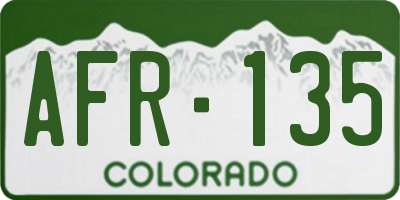 CO license plate AFR135
