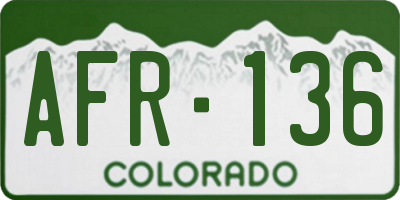 CO license plate AFR136
