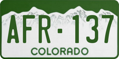 CO license plate AFR137
