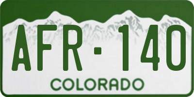 CO license plate AFR140