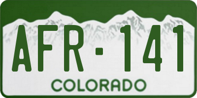 CO license plate AFR141