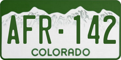 CO license plate AFR142