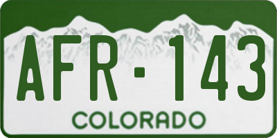 CO license plate AFR143