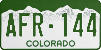 CO license plate AFR144