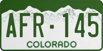 CO license plate AFR145